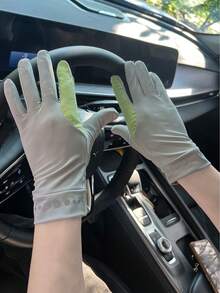 1 Set de guantes unisex transpirables con protección solar, guantes de tacto suave para pantalla táctil para conducir, ciclismo y uso en exteriores en verano