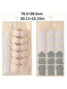 1 Pc Hanging Bra Organizer With Rotating Metal Hanger, Extra-Large Dual Sided Wall Shelf Wardrobe Mesh Pockets Hanging Storage Bag For Bra Socks Underwear Underpants,Double Side Underwear Storage Bag, Functional Lingerie Packing Bag, Hanging Bra Socks Organizer, Bag For School School Accessories School Stuff