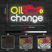 Oil Change Neon Sign Garage Neon Sign Car Garage LED Sign Car Repair Wall Decoration Neon Sign Dimmable Neon Sign Repair Shop Car Garage Workshop Garage Gift - Lemon Yellow + Red + White - View 8