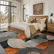 Velvet 1000g/M², Luxurious Velvet Area Rug, Personalized Geometric Lines, Retro Floral Fashion Patchwork, Premium Machine-Washable, Upgraded Version Features Thickened And Denser Material, Fade-Resistant, Modern, Backyard Bathroom Elegant And Creative Dorm Game Room Carpet Bathroom Decor Summer Bathroom Accessories Back To School