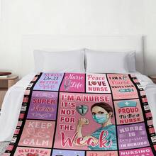 Manta de franela de 1 pieza con diseño de estetoscopio para apreciar la vida de enfermería, suave, cómoda y cálida para la sala de descanso del hospital, sofá, regalo para enfermeras y profesionales médicos, compasión en uniformes, el trabajo del corazón - Multicolor - Ver 9
