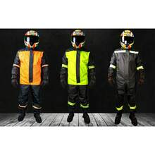 Impermeable Overol Para Motociclista Y Ciclista Hombre Mujer Con Reflejantes, Impermeable para lluvia, Overol Con reflejantes Elasticos ajustable - Naranja - Ver 10