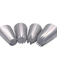 4件/5件不锈钢304纸杯蛋糕奶油裱花嘴套装，蛋糕装饰奶油喷嘴，DIY烘焙工具，烘焙用品纸杯蛋糕装饰