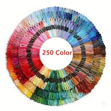 24pcs/36pcs/50pcs/100pcs/150pcs/200pcs/250pcs/300pcs/447pcs Colors High Quality Color Embroidery Thread Cross Stitch Thread, Sewing Thread DIY Handicraft Thread, Handmade Embroidery Thread Hand-Woven Friendship Bracelet String For DIY Needlework(Random Color)