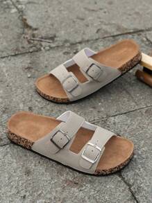 Men's Summer Fashion Adjustable Slides, High-Quality Minimalist Versatile Beach Sandal Slides