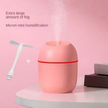 A 2 Pieces Set (Humidifier + USB Fan) Combination, Bring Cool Breeze To People,USB Portable Cold Mist Humidifier, USB Plug-In Small Fan, Featuring 2 Mist Modes, 7-Color Lights And Automatic Shut-Off - Very Suitable For Travel, Home And Bedroom, Applicable For Travel, Home, Office, Car, Party, Valentine's Day Gift
