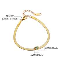 1 Peça Elegante Pulseira de Corrente de Cobra com Coração de Zircônia para Mulheres, Pulseira de Aço Inoxidável À Prova d'Água, Joias, Presentes de Aniversário e Casamento