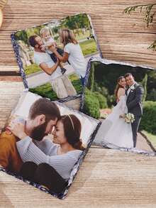 1 Set Customized Photo Slate Coasters, Wedding Coaster Set, Bridesmaid Gifts, Family Photo Gift, Customized Coasters - Multicolor - View 6