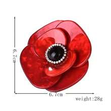 1 Stück sommerliche acryl rote Blumen Brosche, Kristall Perle Brosche Pin für Schal, Taschen Accessoires