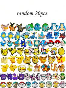 pokemon 5/10/20pcs Pokémon, Pikachu Shoe Charm - Fun And Creative DIY Shoe Accessories, Unique And Colorful Pikachu Hole Shoe Decorations, Used For Personalized Footwear; Ideal Gift For Enthusiasts, Party Darlings, And Collectors Suitable For Birthday Party Decoration Features