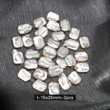 Conjunto de 2 pingentes de pérolas naturais de água doce, pingentes de cruz barroca para colares, pulseiras e acessórios para fazer joias, faça você mesmo, para mulheres e homens