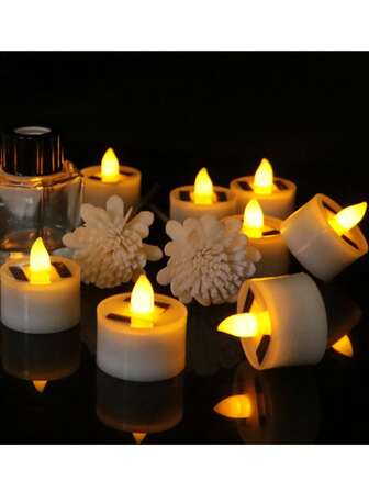 Solar Waterproof Tea Candle Lantern, Suitable For Outdoor Garden Use