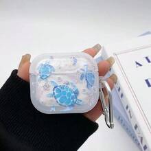 海龟/贝壳海洋动物图案保护壳适用于 Apple 蓝牙耳机，防刮防摔保护套