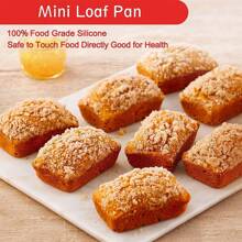 Mini Loaf Pan, 9 Cavity Silicone Bread Baking Mold, Perfect For Mini Loaf Cake And Bread, Meatloaf, And