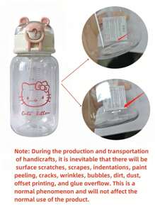 Sanrio 1Pc Hello Kitty Transparent Straw Cup Anime Kawaii Summer Water Cup Gifts (Some Parts May Be Random)