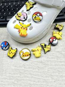 pokemon 5/10/20pcs Pokémon, Pikachu Shoe Charm - Fun And Creative DIY Shoe Accessories, Unique And Colorful Pikachu Hole Shoe Decorations, Used For Personalized Footwear; Ideal Gift For Enthusiasts, Party Darlings, And Collectors Suitable For Birthday Party Decoration Features