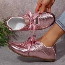 Women's Fashion Sneakers Comfortable Leather Trainer Shoes Walking Lightweight - Hồng - Xem 5