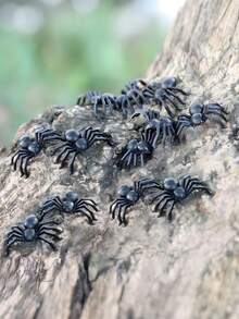 100pcs/50pcs Realistic Mini Spiders Set - Fake Mini Spiders, Plastic Spider Toy- Horror Prank, Cheap Fake Spiders Bulk Halloween Outdoor Haunted House Props Horror Prank/Graduation Gag Gift/Garden Decor/Yard Decor/Holiday Decor,Plastic Scary Props, Waterproof Outdoor Spiders - Black - View 4