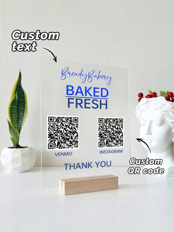 Custom QR Code Sign, Scan To Pay Sign, Small Business Sign, Shop Decor, Business Social Media Sign, Payment Sign, Acrylic Sign, Code Display Sign, Review Sign, QR Code Business Sign, Review Plaque, Small Business Marketing Sign, Acrylic Back To School