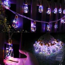 1 peça de 16 LEDs de corda solar, 8 modos, controle remoto, energia solar, decoração para festa de aniversário, casamento, varanda, pátio, jardim, Ação de Graças e Natal