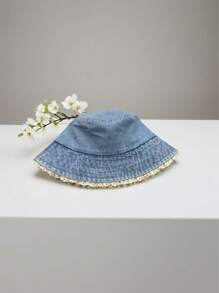 Raw Hem Bucket Hat Letter Label Basin Hats Stylish Versatile Lightweight Fisherman Hats(NA&AN Random Letters) -1