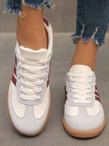 Women's Casual Sports Shoes, New Lightweight Soft-Sole Non-Slip Contrast Color Outdoor Sports Shoes For Spring And Autumn - White Khaki - View 8