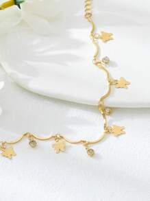1 pieza Elegante cadena para el tobillo con colgante de mariposa de strass y flecos, estilo bohemio, adecuado para que las mujeres lo usen en vacaciones, fiestas o diario