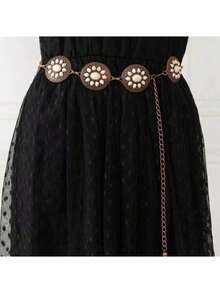 Women's Fashion Vintage Style Waist Chain, Dress Decor Chain, National
