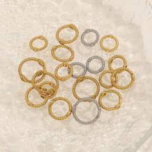 10pcs304 Stainless Steel Simple Double Holes Twist Ring Link Ring Beading Can Wear Beads Pendant DIY Bracelet Necklace Jewelry Making Supplies