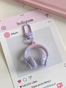 1pc Minimalist Cool Stereo Headphone Keychain, Creative Casual Style Backpack Pendant, Gift For Friends - Multicolor - View 14