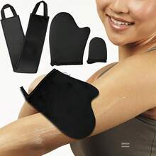 三合一自助晒黑手套涂抹器套装自助晒黑手套自助晒黑手套和背部乳液涂抹器，适用于背部，自助晒黑手套，自助晒黑背部涂抹手套，超柔软且无条纹