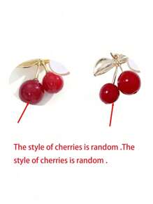 Fashion High Quality Cute Cherry Golden Butterfly Bag Charm- Cherry Key Fashion Backpack Pendant Decoration, Keychain, Bag Charm Alloy Pendant A-Z Letter, Headphone Pendant, Car Charm, Decorative Charm, Cherry Keychain, Bag Accessories, With Clip For Bag, Sparkling Resin & Metal Accessory For Purses And Bags For Women, Backpack Accessories Valentine's Day Anniversary Gift, Birthday Gift Backpack For School