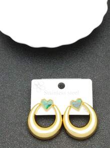 A Pair Of Popular Wheat Ear C-Shaped Stainless Steel Earrings Suitable For Ladies To Wear To The Party.