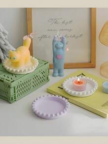 1 pieza Decoración de portavelas de yeso estilo Ins, hecho a mano con bases creativas para velas y bandejas para velas aromáticas. Está hecho de material de yeso fino y duro, que tiene buena plasticidad y estabilidad.