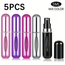 5 件 0.17 盎司便携式旅行香水可填充雾化器，可填充香水喷雾瓶，铝制香水容器
