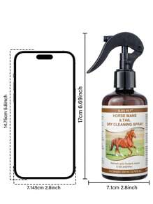 GJYC PET Horse Mane & Tail Dry Cleaning Spray | Quick Clean, Detangle & Refresh For Show-Ready Coats | 6.76 Fl Oz | Cruelty-Free, Natural Formula | For All Horses & Ponies