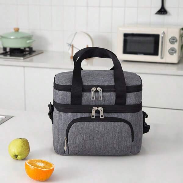 verstärkte Lunch-Tasche mit Doppelschichten-Isolierung, EVA wärmegepresste, auslaufsichere Alufolie Picknick-Tasche mit Kältepack