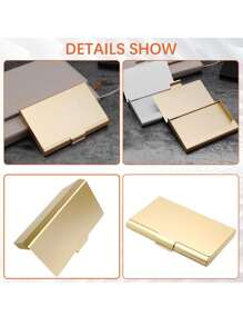 1 peça porta-cartões de visita de metal, porta-cartões de visita, bolso simples, porta-cartões de crédito para mulheres, carteira de dinheiro, mini carteira, bolsa, carteira, cartão