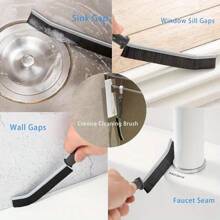 Hard Bristle Groove Brush Cleaning Brush, Multifunctional, Suitable For Kitchen, Bathroom, Bedroom, Living Room, No Need For Power, Durable Dust Removal Tool, Suitable For Tiles And Windows.Bathroom Decor Summer Back To School