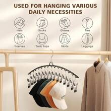 A Stainless Steel Clothes Drying Rack With 15 Clips - A Windproof Hanging Socks And Underwear Organizer, A Space-Saving Multifunctional Drying Rack, Suitable For Home, Bedroom, Balcony Use