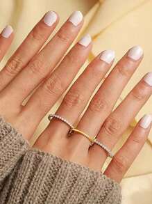 2025 Nieuwe roestvrijstalen 3-ring 4-ring kubieke zirkonia elegante cocktailparty- en vakantiering