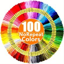 24pcs/36pcs/50pcs/100pcs/150pcs/200pcs/250pcs/300pcs/447pcs Colors High Quality Color Embroidery Thread Cross Stitch Thread, Sewing Thread DIY Handicraft Thread, Handmade Embroidery Thread Hand-Woven Friendship Bracelet String For DIY Needlework(Random Color)