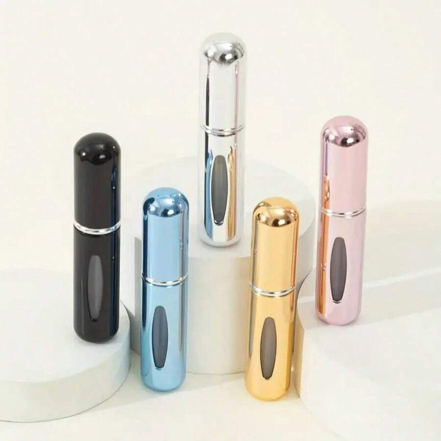 Set de 5 botellas de viaje recargables de 5ml, atomizador de perfume portátil vacío para uso doméstico, viajes y maquillaje - Multicolor - Ver 1