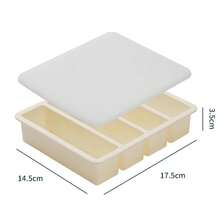4 Cube Storage Box Food Sauce With Lid Silicone Freezer Tray Large Soup Tray Food Freezing - 白色 有蓋 - 查看 2