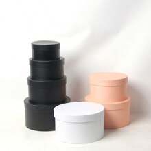 4pcsRound Gift Box, Flower Box, Gift Packaging Box, Suitable For Teacher's Day, Mother's Day, Father's Day, Valentine's Day, Christmas(There Are Slight Color Differences Between Different Batches Of Products, But The Quality Remains Unchanged)