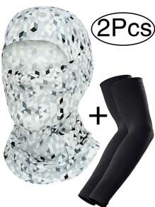 Balaclava Mask + Ice Sleeves, Men's Women's Soccer Ski Mask, Lightweight Sheath, Hat, UV Protector For Riding