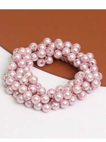 1/2pcs Faux Pearl Hair Ring Bracelet Dual Purpose Hair Tie For Women, Elegant Faux Pearl Hair Ring For Girls, Bracelet Dual Purpose Headstring, Hair Tie Accessories, Dongdaemun Hair Accessories, Headpiece Faux Pearl Hair Ring Solid Color Luxurious Elegant Romantic Sweet PS (Polystyrene) Hair Tie Hair Accessory Ponytail Holders Hair Elastics Hair Rubber Bands Scrunchies Hair Rope Elastic Hair Tie