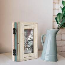 Triple Hinged 3 Picture Frame 4X6 Distressed Wooden Photo Frame For Tabletop Display Picture College Frame Holiday Christmas Home Decor - Trifold 5X7 - View 2