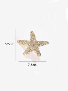 1 Pcs Stylish Starfish Torsion Clip Geometric Sidepiece Retro Metal Hair Clip - Gold - View 4