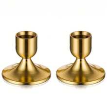 2pcs Gold Conical Candle Holders, Suitable For Tabletop Decor, Wedding Ceremony, Home Decoration, Christmas Decor, Room Decoration, Gifts